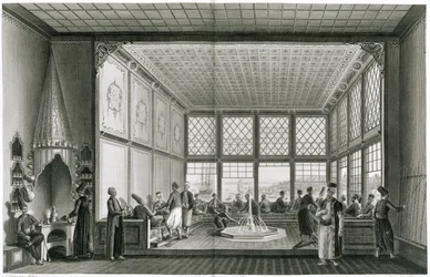 Interior of a Public Cafe in Constantinople by the Bosphorus